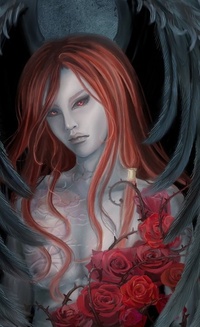 Аватар вконтакте Девушка с алыми розами