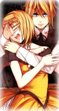 99px.ru аватар Вокалоиды Рин и Лен Кагамине / Vocaloids Rin and Len Kagamine, арт по клипу Дочь зла / Servant of evil