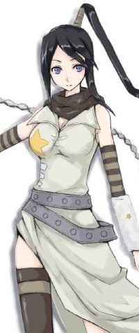 Аватар вконтакте Цубаки из аниме Пожиратель душ / Soul Eater в сером платье с желтой звездой на правой груди