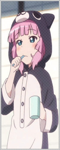 99px.ru аватар Yoshikawa Chinatsu / Тинацу Ёсикава из аниме Лилии на ветру / Yuru Yuri в костюме кошки чистит зубы