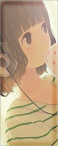 99px.ru аватар Милая анимешная девочка в наушниках пьёт из чашечки в горошек