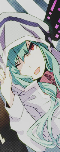 Аватар вконтакте Kido Tsubomi / Цубоми Кидо из аниме Призрачный Проект / Kagerou Project держится рукой за капюшон своей куртки, подмигивает и показывает язык