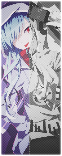 Аватар вконтакте Kido Tsubomi / Цубоми Кидо из аниме Призрачный Проект / Kagerou Project держит в руке свой сенсорный медиаплеер, высвечивающий время 20:00 на экране