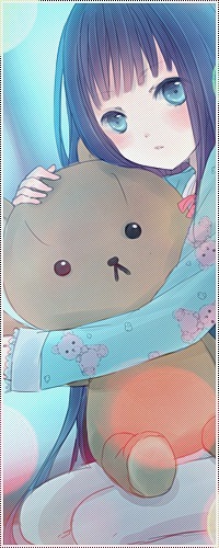 Аватар вконтакте Shionji Yuuko / Юко Сиондзи (детектив-NEET Алиса) из аниме Блокнот Бога / Kamisama no Memo-chou обнимает плюшевого медвежонка