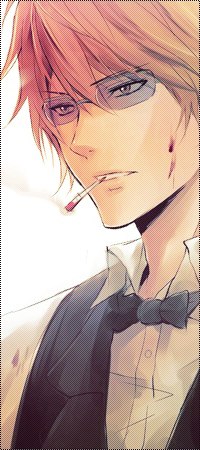 Аватар вконтакте Heiwajima Shizuo / Шизуо Хейваджима из аниме Durarara с сигаретой во рту и каплями крови на скуле