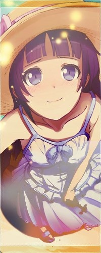 Аватар вконтакте Gokou Ruri / Рури Гоко из аниме OreImo в летнем платьице и шляпке смотрит вверх на солнечные блики