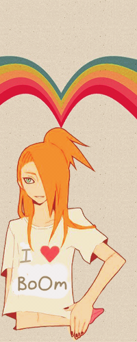 Аватар вконтакте Дей из аниме Наруто / Naruto с надписью «I &; BoOm / Я люблю Бум» на майке