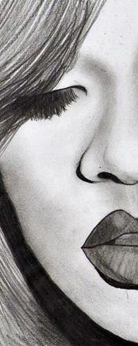 99px.ru аватар Нарисованное карандашом лицо зарубежной певицы Рианны / Rihanna
