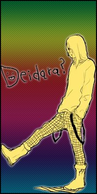 99px.ru аватар Стильный Дейдара из аниме Наруто / Naruto на разноцветном фоне (Deidara?)