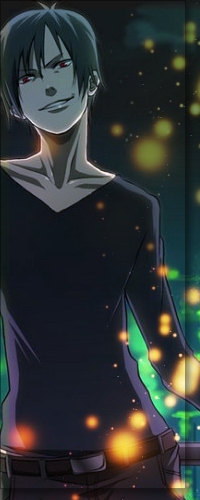 Аватар вконтакте Orihara Izaya / Изая Орихара из аниме Дюрарара / Durarara в черной кофточке злобно улыбается