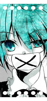 Аватар вконтакте Vocaloid Hatsune Miku / Вокалоид Мику Хатсуне в маске с крестом