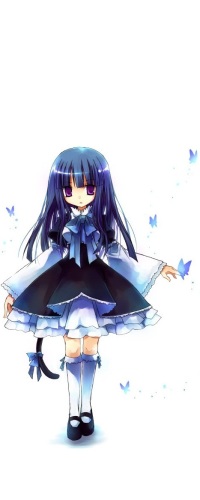 99px.ru аватар Frederica Bernkastel / Фредерика Бернкастель из аниме Когда плачут чайки / Umineko no Naku Koro ni, в голубом платье среди бабочек