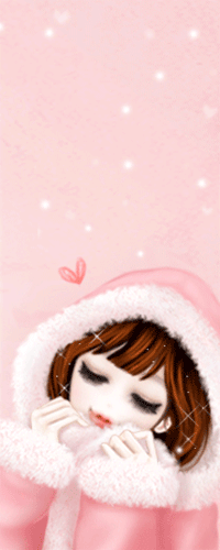 Аватар вконтакте Милая девушка в розовом пальто с капюшоном зимой