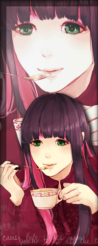 Аватар вконтакте Anarchy Stocking / Анархия Стокинг (Чулка) из аниме Труська, Чулко и пресвятой Подвяз / Panty & Stocking with Garterbelt пьёт чай