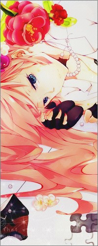 Аватар вконтакте Vocaloid Megurine Luka / Вокалоид Мегурине Лука лежит рядом с цветами