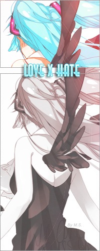 Аватар вконтакте Vocaloid Hatsune Miku / Вокалоид Хатсуне Мику с чёрными крлыльями за спиной (Love х Hate / Любовь х Ненависть)