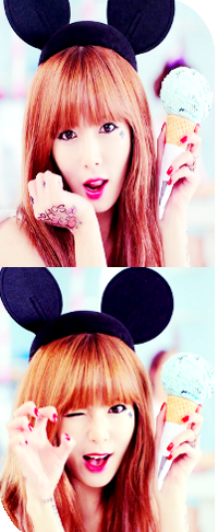 Аватар вконтакте HYUNA / Хена из группы 4minute с мороженным в руках и ободком c ушками Микки Мауса / Mickey Mouse на голове, кадры из клипа ice cream