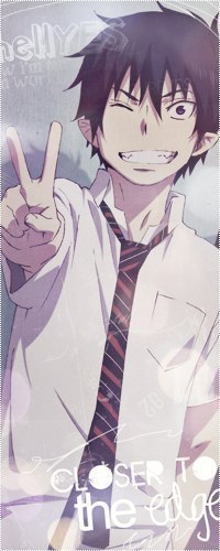 99px.ru аватар Okumura Rin / Окумура Рин - главный герой аниме Синий Экзорцист / Blue Exorcist / Ao no Exorcist улыбается, подмигивает и показывает пальцами знак мира / peace sign (hellYES closer to the edge)
