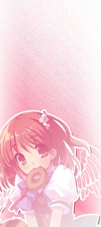 Аватар вконтакте Инаба Юи / Inaba Yui из визуальной новеллы Flyable Heart с пончиком во рту