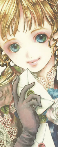 99px.ru аватар Светловолосая девушка с сине-зелеными глазами держит письмо в руке, из иллюстрации художницы Такуджи Нао / Art by Nao Tukiji (Greenglass)