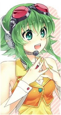 Аватар вконтакте Вокалоид Гуми Мегпоид / Vocaloid Gum Megpoid в наушниках с микрофоном