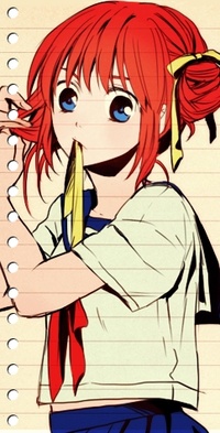 Аватар вконтакте Кагура / Kagura из аниме Гинтама / Gintama заплетает волосы