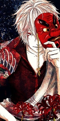 Аватар вконтакте Саката Гинтоки / Sakata Gintoki из аниме Гинтама / Gintama приподнимает свою маску