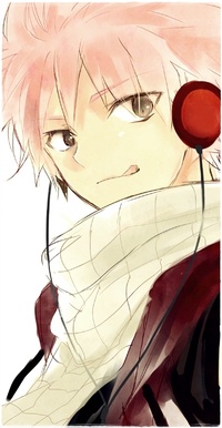 Аватар вконтакте Нацу Драгнил / Natsu Dragnil из аниме Хвост Феи / Fairy Tail в наушниках