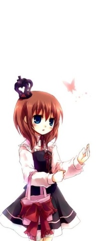 Аватар вконтакте Мария Уширомия / Maria Ushiromia из аниме Когда плачут чайки / Umineko no Naku Koro ni смотрит на бабочку