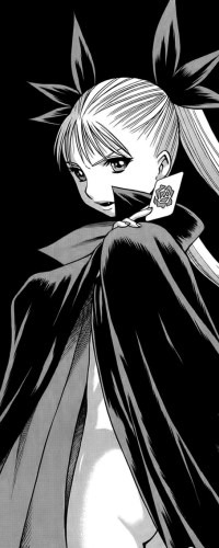 Аватар вконтакте Мина Цепеш / Mina Tepes из аниме Танец на набережной вампиров / Dance in the vampire bund с картой, на которой нарисована роза, в руке