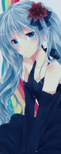 99px.ru аватар Вокалоид Мику Хацунэ / Vocaloid Miku Hatsune с цветком