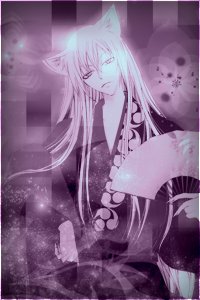99px.ru аватар Tomoe / Томоэ из аниме Очень приятно, Бог / Kami-sama Hajimemashita в кимоно с веером в руке