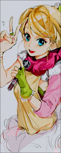Аватар вконтакте Воколоид Кагамине Рин / Vocaloid Kagamine Rin с микрофоном в руке