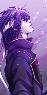 Аватар вконтакте Синсукэ Такасуги / Shinsuke Takasugi из аниме Гинтама / Gintama с закрытыми глазами на фоне неба