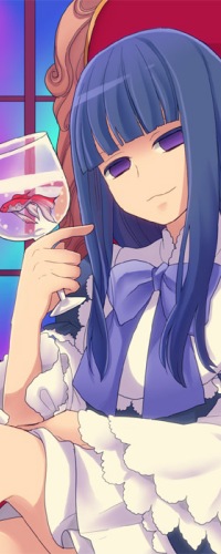 99px.ru аватар Фредерика Бернкастель / Frederica Bernkastel из аниме Когда плачут чайки / Umineko no Naku Koro ni с бокалом, в котором плавает рыбка