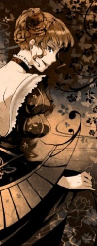 Аватар вконтакте Beatrice / Беатриче из аниме Когда плачут чайки / Umineko no Naku Koro ni среди цветочных узоров с бабочками