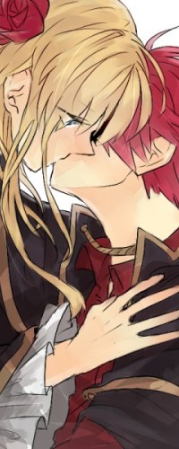 Аватар вконтакте Beatrice / Беатриче целует Баттлера Уширомия / Battler Ushiromia из аниме Когда плачут чайки / Umineko no Naku Koro ni
