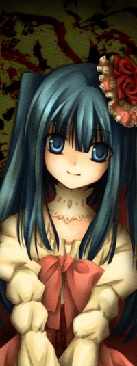 Аватар вконтакте Эрика Фурудо / Erika Furudo из аниме Когда плачут чайки / Umineko no Naku Koro ni с брызгами крови за спиной