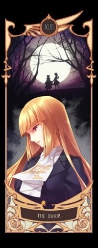 Аватар вконтакте Роза Уширмоия / Rose Ushiromia из аниме Когда плачут чайки / Umineko no Naku Koro ni на фоне луны и деревьев (The Moon / Луна)