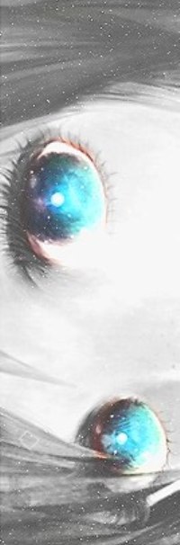 Аватар вконтакте Яркие сине-голубые глаза девушки, нарисованной в черно-белых тонах в стиле аниме