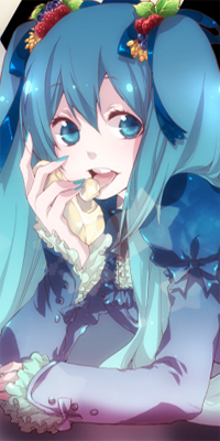 Аватар вконтакте Vocaloid Hatsune Miku / Вокалоид Хацунэ Мику ест булочку