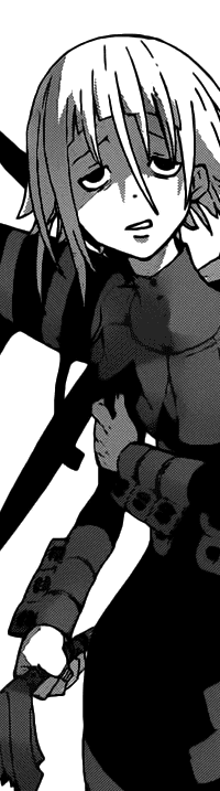 Аватар вконтакте Chrona / Хрона из манги Пожиратель Душ / Soul Eater приложила руку к плечу с печальным взглядом