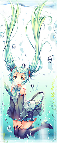 99px.ru аватар Вокалоид Мику Хацунэ / Vocaloid Miku Hatsune под водой