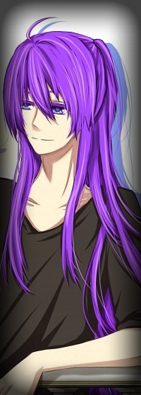 Аватар вконтакте Вокалоид Камуи Гакупо / Vocaloid Kamui Gakupo улыбается в черной рубашке
