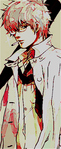 99px.ru аватар Гинпачи-сенсей / Ginpachi-sensei из аниме Гинтама / Gintama в очках с черной битой на плече и сигаретой во рту