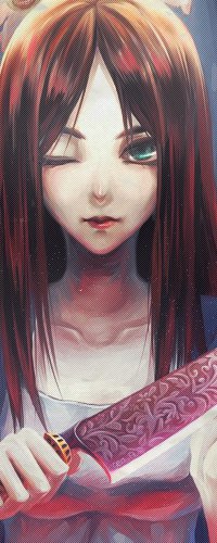 Аватар вконтакте Алиса / Alice из игры Америкэн Макги: Алиса / American McGee’s Alice подмигивает глазом и держит нож в руках