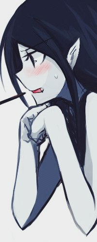 Аватар вконтакте Королева вампиров Марселин / Marceline из мультсериала Время Приключений! / Adventure Time! смущенно смотрит на какой-то предмет