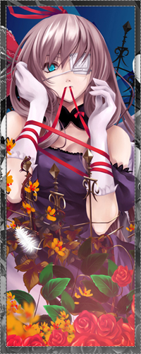 Аватар вконтакте Yakumo Yukari / Юкари Якумо из игры Проект Восток / Тохо / Touhou Project с повязкой на глазу, обмотанная красной лентой