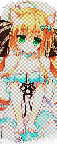 Аватар вконтакте Neko Girl / Неко-девушка с зелеными глазами и бантиком в волосах