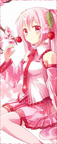 Аватар вконтакте Vocaloid Sakura Miku / Вокалоид Сакура Мику в школьной форме с вишнями в волосах